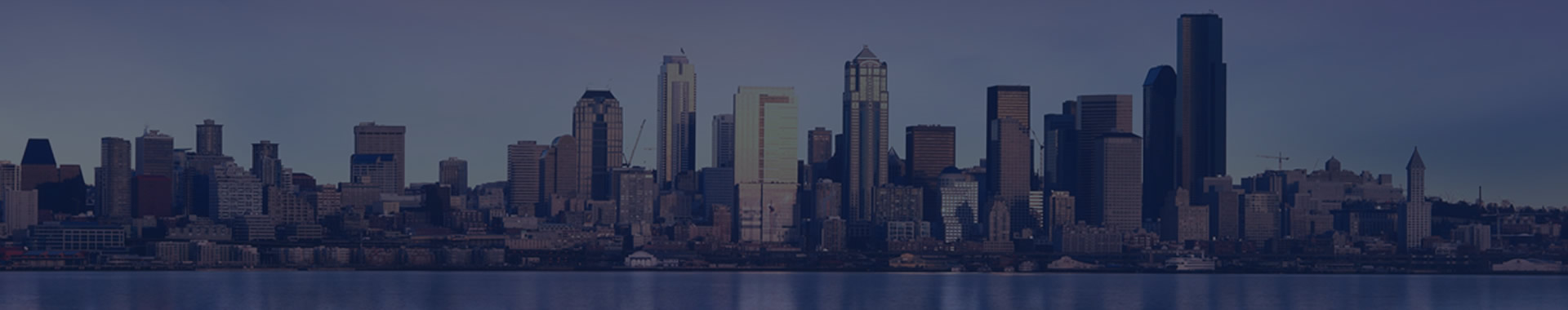 Panoramic photo of Seattle Washington, space needle and city skyline.