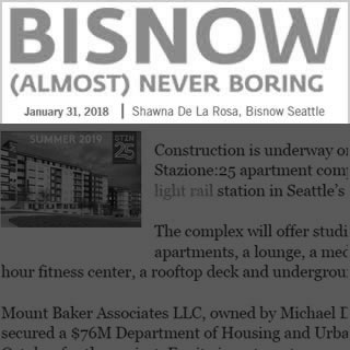 Bisnow news cover image January 31, 2018. Article written by Shawna De La Rosa.